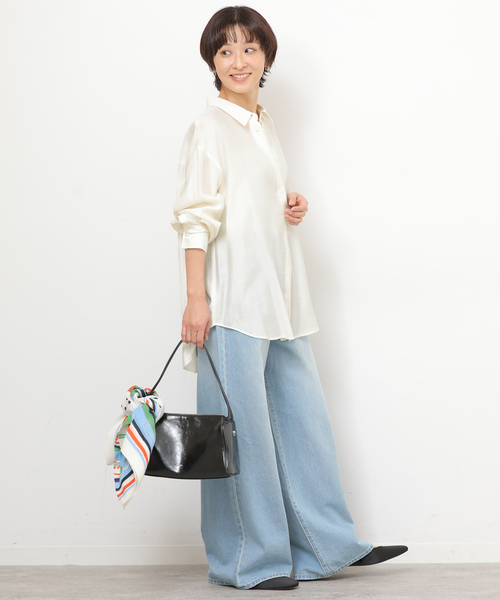 JOURNAL STANDARD relume(ジャーナルスタンダード レリューム)の「ライトストライプシャツ(シャツ/ブラウス・レディース・ホワイト/ピンク系その他/ブルー・FREE)」の5枚目の写真