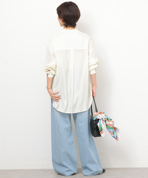 JOURNAL STANDARD relume(ジャーナルスタンダード レリューム)の「ライトストライプシャツ(シャツ/ブラウス・レディース・ホワイト/ピンク系その他/ブルー・FREE)」の6枚目の写真