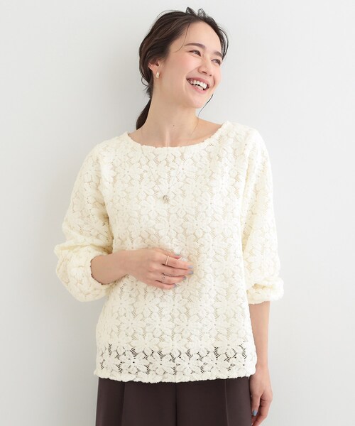 SHOO・LA・RUE(シューラルー)の「お花起毛レーストップス(シャツ/ブラウス・レディース・ブラック/ホワイト・02/03)」の16枚目の写真