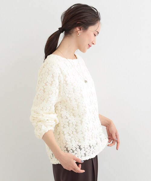 SHOO・LA・RUE(シューラルー)の「お花起毛レーストップス(シャツ/ブラウス・レディース・ブラック/ホワイト・02/03)」の10枚目の写真