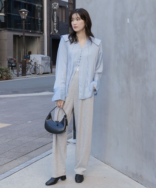 slattgir(スラットジール)の「高身長 セーラーカラーシャツ(トールサイズ)Essenave(シャツ/ブラウス・レディース・ブルー/イエロー・T3L/TLL/TL/TM)」の3枚目の写真