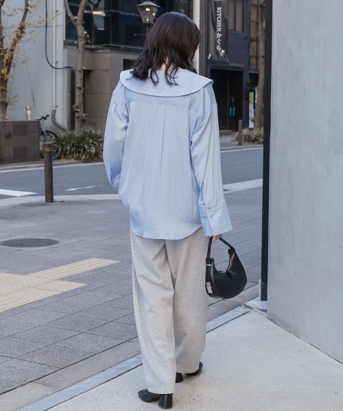 slattgir(スラットジール)の「高身長 セーラーカラーシャツ(トールサイズ)Essenave(シャツ/ブラウス・レディース・ブルー/イエロー・T3L/TLL/TL/TM)」の5枚目の写真