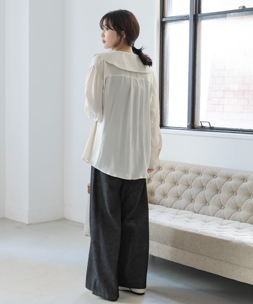 slattgir(スラットジール)の「高身長 セーラーカラーシャツ(トールサイズ)Essenave(シャツ/ブラウス・レディース・ブルー/イエロー・T3L/TLL/TL/TM)」の12枚目の写真