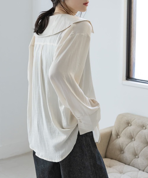 slattgir(スラットジール)の「高身長 セーラーカラーシャツ(トールサイズ)Essenave(シャツ/ブラウス・レディース・ブルー/イエロー・T3L/TLL/TL/TM)」の14枚目の写真