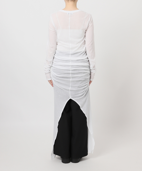 JOURNAL STANDARD（ジャーナルスタンダード）の「別注【Ayumi.Hamamoto×JOURNALSTANDARD】Draping Sheer Dress（ワンピース・レディース・チャコールグレー/ホワイト・FREE）」の8枚目の写真