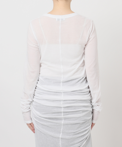 JOURNAL STANDARD（ジャーナルスタンダード）の「別注【Ayumi.Hamamoto×JOURNALSTANDARD】Draping Sheer Dress（ワンピース・レディース・チャコールグレー/ホワイト・FREE）」の10枚目の写真