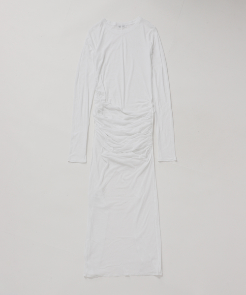 JOURNAL STANDARD（ジャーナルスタンダード）の「別注【Ayumi.Hamamoto×JOURNALSTANDARD】Draping Sheer Dress（ワンピース・レディース・チャコールグレー/ホワイト・FREE）」の17枚目の写真