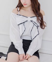 パイピングリボンチェックBL