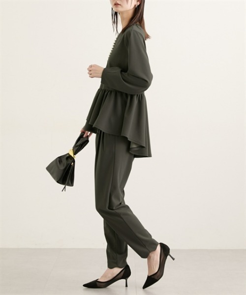 nissen（ニッセン）の「パール調ビジューペプラムカットソートップス【セットアップ対応】（Tシャツ/カットソー・レディース・チャコール/ブラック/オフホワイト・L/M）」の18枚目の写真