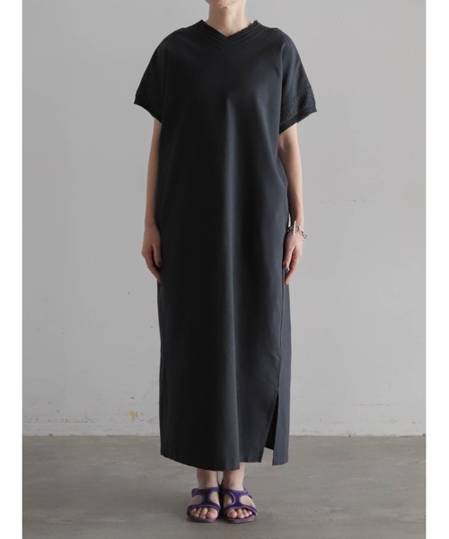 コットンポリニットコンビ Vネックワンピース | NOMBRE IMPAIR