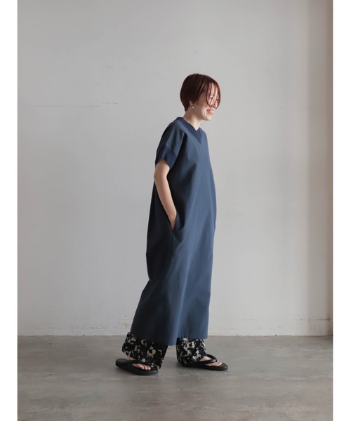 コットンポリニットコンビ Vネックワンピース | NOMBRE IMPAIR
