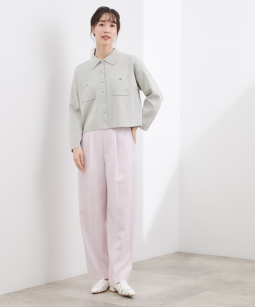 grove（グローブ）の「コットンブレンド襟付きカーディガン（カーディガン/ボレロ・レディース・ライトグレー系9/ネイビー/ダークグリーン/ブラック系4/オフホワイト・02/03/04）」の12枚目の写真