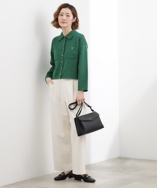 grove（グローブ）の「コットンブレンド襟付きカーディガン（カーディガン/ボレロ・レディース・ライトグレー系9/ネイビー/ダークグリーン/ブラック系4/オフホワイト・02/03/04）」の18枚目の写真