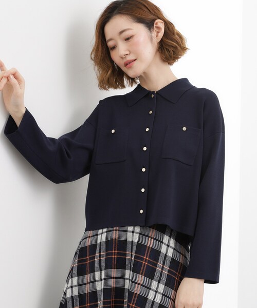 grove(グローブ)の「高評価!一枚でも羽織でも、大人のTOPS風カーディガン(カーディガン/ボレロ・レディース・ライトグレー系9/ネイビー/ダークグリーン/ブラック系4/オフホワイト・02/03/04)」の7枚目の写真