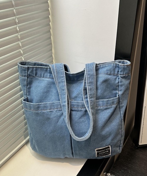 VIBGYOR（ヴィブジョー）の「Mignonjour/デニムトートバッグM2539（トートバッグ・レディース・ライトブルー/ブルー・FREE）」の2枚目の写真