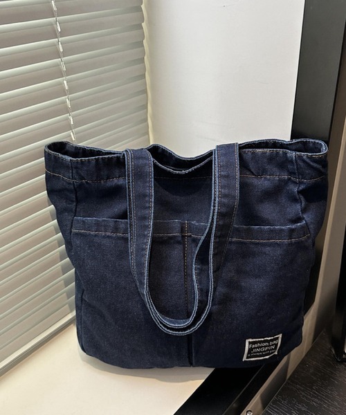 VIBGYOR（ヴィブジョー）の「Mignonjour/デニムトートバッグM2539（トートバッグ・レディース・ライトブルー/ブルー・FREE）」の5枚目の写真