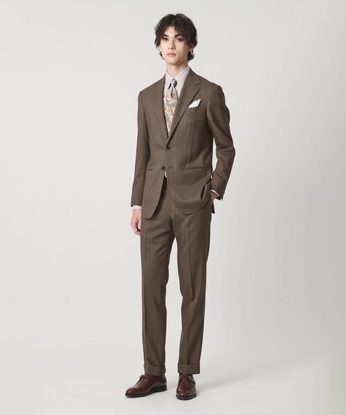 Vitale Barberis Canonico シャドーストライプ シングル 3ボタン スーツ MC―MODEL 撥水