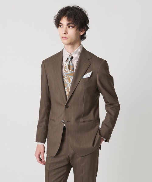 UNITED ARROWS(ユナイテッドアローズ)の「Vitale Barberis Canonico シャドーストライプ シングル 3ボタン スーツ MC―MODEL 撥水(セットアップ・メンズ・モカ・46/48)」の2枚目の写真