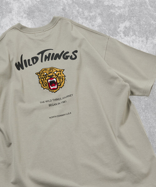 FREAK'S STORE(フリークスストア)の「限定展開 WILD THINGS×FREAK'S STORE ワイルドシングス 別注 ビッグシルエット タイガーモチーフ バック刺繍 ワッペン Tシャツ(Tシャツ/カットソー・メンズ・杢グレー/ホワイト/ブラウン/ブラック/グレイッシュベージュ/ピンク・SMALL/LARGE/MEDIUM)」の5枚目の写真