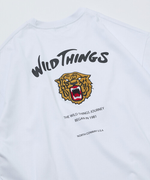 FREAK'S STORE(フリークスストア)の「限定展開 WILD THINGS×FREAK'S STORE ワイルドシングス 別注 ビッグシルエット タイガーモチーフ バック刺繍 ワッペン Tシャツ(Tシャツ/カットソー・メンズ・杢グレー/ホワイト/ブラウン/ブラック/グレイッシュベージュ/ピンク・SMALL/LARGE/MEDIUM)」の8枚目の写真