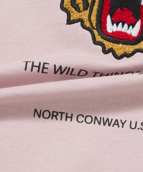 FREAK'S STORE(フリークスストア)の「限定展開 WILD THINGS×FREAK'S STORE ワイルドシングス 別注 ビッグシルエット タイガーモチーフ バック刺繍 ワッペン Tシャツ(Tシャツ/カットソー・メンズ・杢グレー/ホワイト/ブラウン/ブラック/グレイッシュベージュ/ピンク・SMALL/LARGE/MEDIUM)」の16枚目の写真