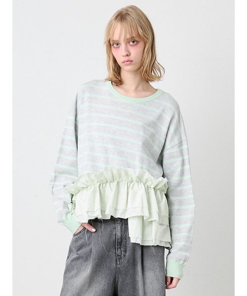 SORIN(ソリン )の「Ruffled Hem Big Knit/ラッフルヘム ビッグニット(ニット/セーター・レディース・その他/ブラック/ダークグレー・38)」の3枚目の写真