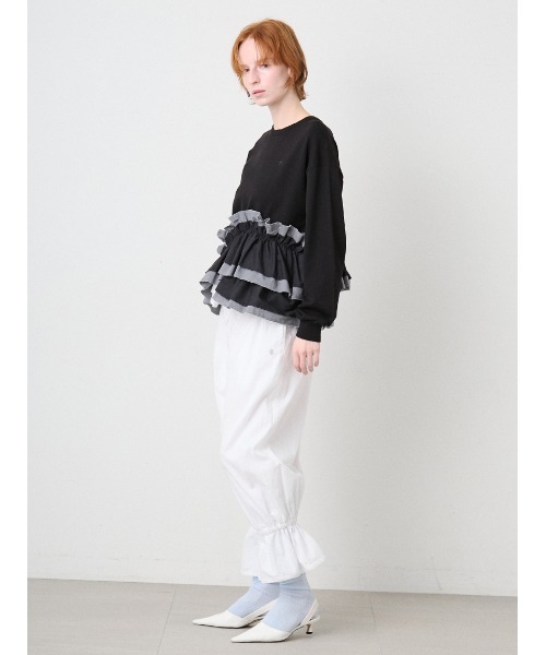 SORIN(ソリン )の「Ruffled Hem Big Knit/ラッフルヘム ビッグニット(ニット/セーター・レディース・その他/ブラック/ダークグレー・38)」の4枚目の写真