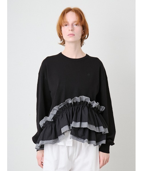 SORIN(ソリン )の「Ruffled Hem Big Knit/ラッフルヘム ビッグニット(ニット/セーター・レディース・その他/ブラック/ダークグレー・38)」の8枚目の写真