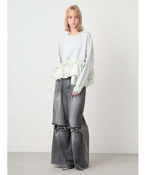 SORIN(ソリン )の「Ruffled Hem Big Knit/ラッフルヘム ビッグニット(ニット/セーター・レディース・その他/ブラック/ダークグレー・38)」の13枚目の写真