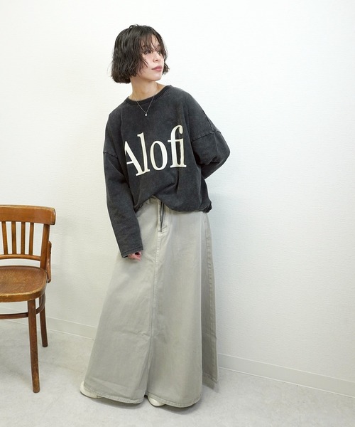 gossara(ゴサラ)の「【ラフに着映える】AlofiドロストロンT(Tシャツ/カットソー・レディース・チャコール/ネイビー/アイボリー・FREE)」の5枚目の写真