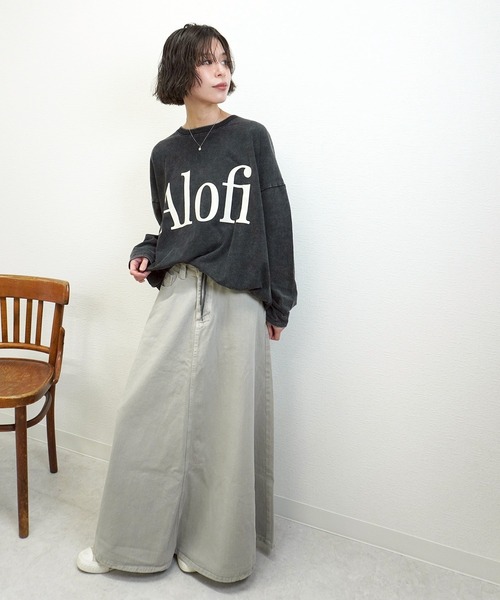 gossara(ゴサラ)の「【ラフに着映える】AlofiドロストロンT(Tシャツ/カットソー・レディース・チャコール/ネイビー/アイボリー・FREE)」の6枚目の写真