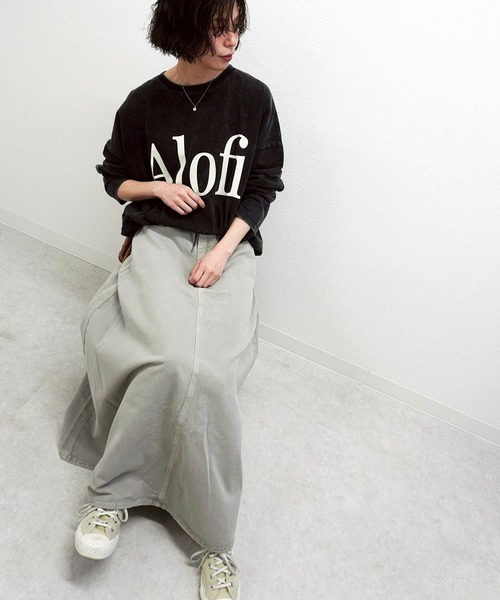 gossara(ゴサラ)の「【ラフに着映える】AlofiドロストロンT(Tシャツ/カットソー・レディース・チャコール/ネイビー/アイボリー・FREE)」の13枚目の写真