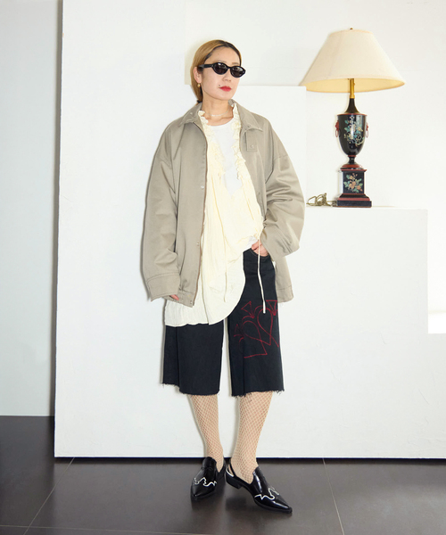 CITYSHOP(シティーショップ)の「SHAKA SHAKA BLOUSE:ブラウス(シャツ/ブラウス・レディース・ブラック/アイボリー・FREE)」の7枚目の写真