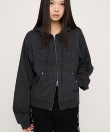 SLY | APPLIQUE LOGO HOODIE アップリケロゴフーディー 春服 ジップパーカー(パーカー)