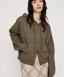 SLY（スライ）の「APPLIQUE LOGO HOODIE アップリケロゴフーディー 春服 ジップパーカー（パーカー）」