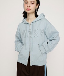 APPLIQUE LOGO HOODIE アップリケロゴフーディー 春服 ジップパーカー
