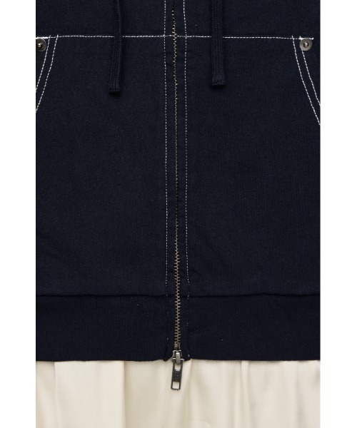 SLY(スライ)の「APPLIQUE LOGO HOODIE アップリケロゴフーディー 春服 ジップパーカー(パーカー・レディース・ライトブラック/ネイビー/カーキ/ライトブルー・FREE)」の7枚目の写真