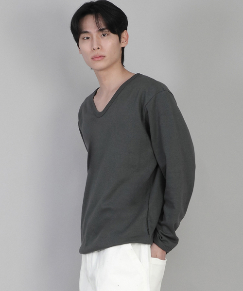 SAINTCREW（セントクルー）の「無地Vネックスウェットシャツ RVS-874 スレートグレー（スウェット・メンズ・その他・LARGE/MEDIUM/SMALL/X-LARGE/XX-LARGE/XXX-LARGE/XXXX-LARGE）」の3枚目の写真
