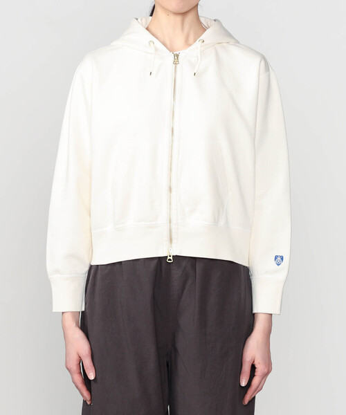 ORCIVAL（オーシバル）の「ORCIVAL | 裏毛 コットン フレンチテリージップフーディー WOMEN（パーカー・レディース・アイボリー/グレー・1/2）」の12枚目の写真