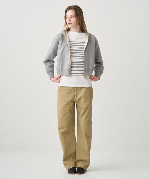 ORCIVAL（オーシバル）の「ORCIVAL | 裏毛 コットン フレンチテリージップフーディー WOMEN（パーカー・レディース・アイボリー/グレー・1/2）」の18枚目の写真