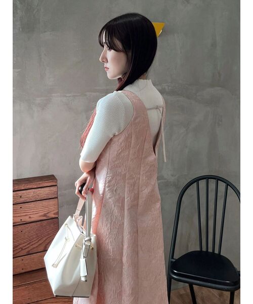 MERCURYDUO（マーキュリーデュオ）の「ハーフスリーブリブニット（ニット/セーター・レディース・オフホワイト/ブラック/チャコールグレー・FREE）」の15枚目の写真