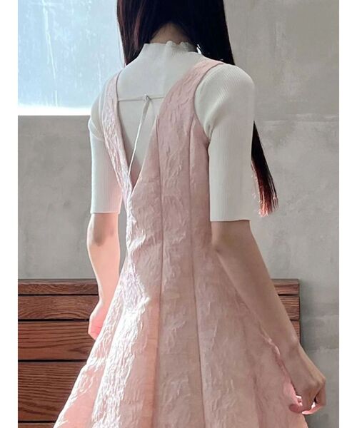 MERCURYDUO（マーキュリーデュオ）の「ハーフスリーブリブニット（ニット/セーター・レディース・オフホワイト/ブラック/チャコールグレー・FREE）」の16枚目の写真