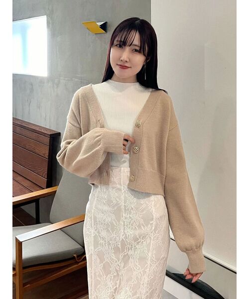 MERCURYDUO（マーキュリーデュオ）の「ハーフスリーブリブニット（ニット/セーター・レディース・オフホワイト/ブラック/チャコールグレー・FREE）」の19枚目の写真