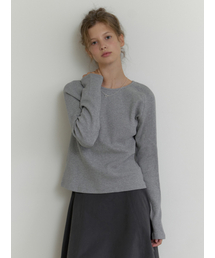 [4th] Raglan waffle t-shirt (gray)