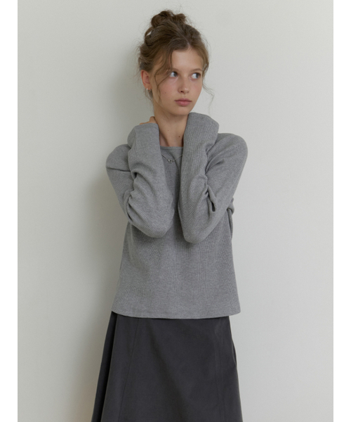 THEMITTEN（ザ・ミトン）の「[4th] Raglan waffle t-shirt (gray)（Tシャツ/カットソー・レディース・その他・FREE）」の4枚目の写真
