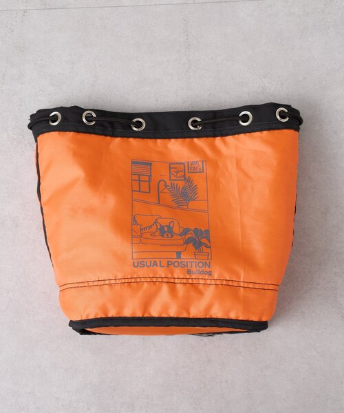 CIAOPANIC TYPY（チャオパニックティピー）の「【ユニセックス】ブルドッグ/犬刺繍ロゴ巾着バッグ（ショルダーバッグ・レディース・ブラック・ONE SIZE）」の4枚目の写真