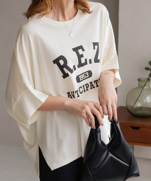 Social GIRL(ソーシャルガール)の「【RS】【Social GIRL】スリットドルマンムジロゴTシャツ(Tシャツ/カットソー・レディース・ブラック/ベージュ系その他/オフホワイト/イエロー・M)」の18枚目の写真