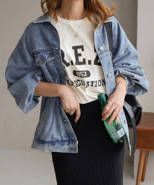 Social GIRL(ソーシャルガール)の「【RS】【Social GIRL】スリットドルマンムジロゴTシャツ(Tシャツ/カットソー・レディース・ブラック/ベージュ系その他/オフホワイト/イエロー・M)」の19枚目の写真