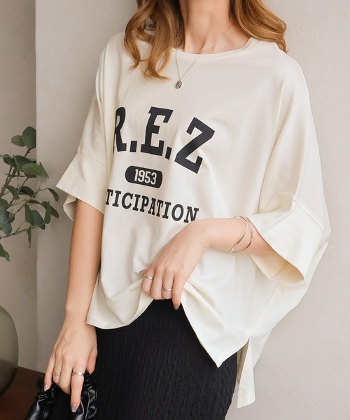 Social GIRL(ソーシャルガール)の「【RS】【Social GIRL】スリットドルマンムジロゴTシャツ(Tシャツ/カットソー・レディース・ブラック/ベージュ系その他/オフホワイト/イエロー・M)」の22枚目の写真