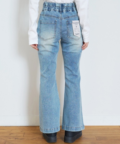 LOVETOXIC（ラブトキシック）の「【ストレッチ】スタイルアップフレアデニムパンツ（その他パンツ・キッズ・サックスブルー/ネイビー/ブルー/グレー・S:140cm/L:160cm/M:150cm/130cm）」の5枚目の写真